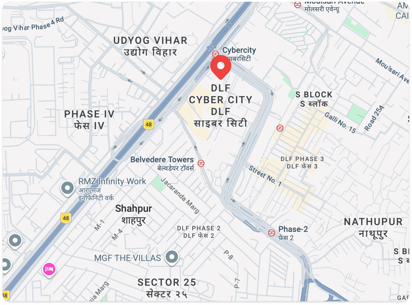 Map showing FreshTerra Gurugram